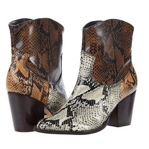 Schutz Haven Leather Snakeskin Print Boots Size 6